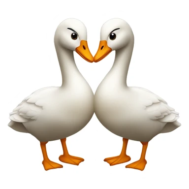 Two geese kissing sticker