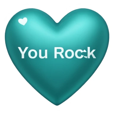 Teal heart with You Rock! wording sticker