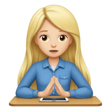 blonde cartoon girl long hair saying take a time out sticker