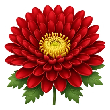 chrysanthemum flower full red sticker