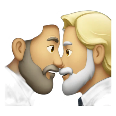 older India bearded detective kissing older blonde man detective  sticker