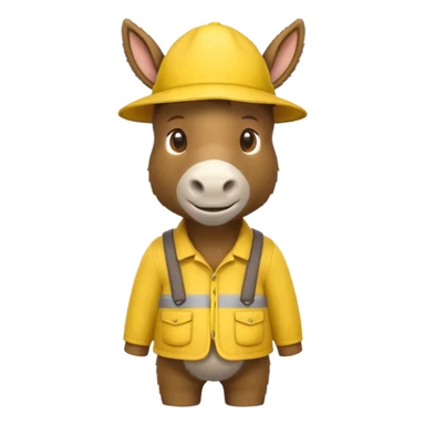 donkey with yellow hat sticker