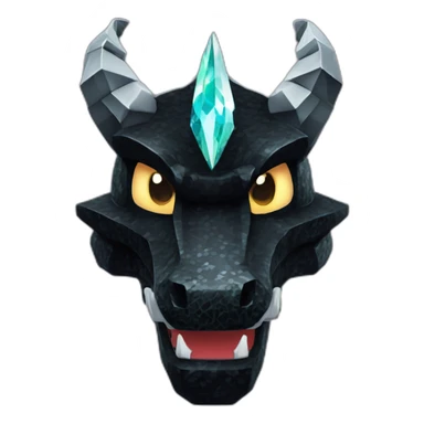 Minecraft Glitter Black Dragon Head With Diamond Horn sticker