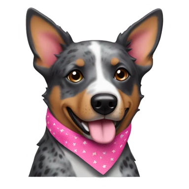 australian cattle dog with pink bandanna around neck  sticker