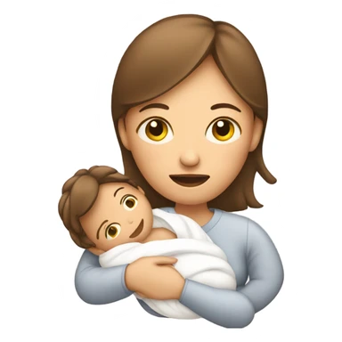 A mum holding her newborn baby sticker