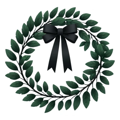 black funeral wreath; no light colors. sticker