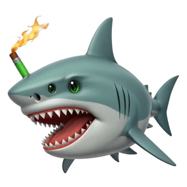 Shark face with a blunt in its mouth sticker