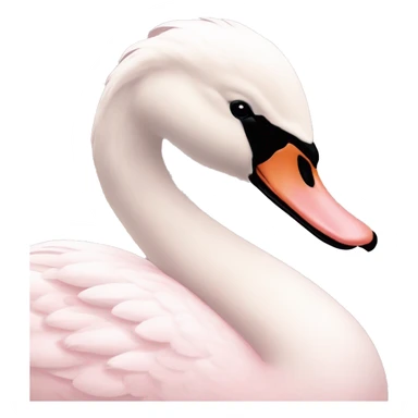 pastel pink swan with a light pink bow sticker