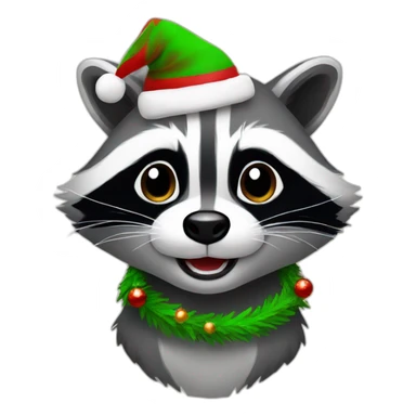 Raccoon Christmas sticker