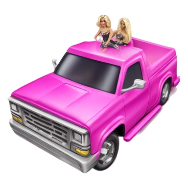 Barbie themed lowrider armored drag racing truck  sticker