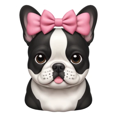 French bulldog with bows around its ears  sticker