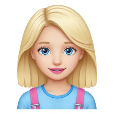 Blonde blue eye clean girl with pink braces sticker