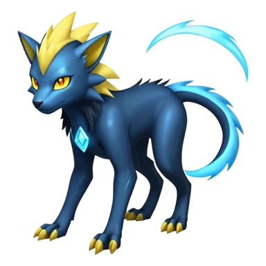 Futuristic Modern Manectric-Luxray-Draco-Fakémon-hybrid-creature (full body), 4 legs sticker