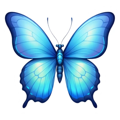 blue elegant glowing butterfly sticker