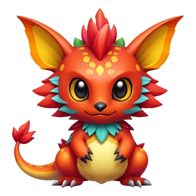 Exotic chibi Fakémon-creature sticker