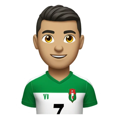 Cristiano Ronaldo wearing the Algerian football t-shirt number 7 sticker