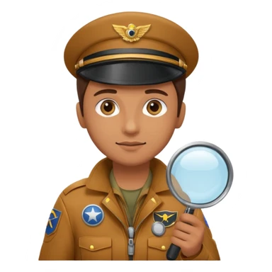 pilot holding a magnifying glass sticker