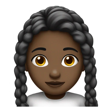 Crea una niña de pelo negro y blanca durmiendo sticker