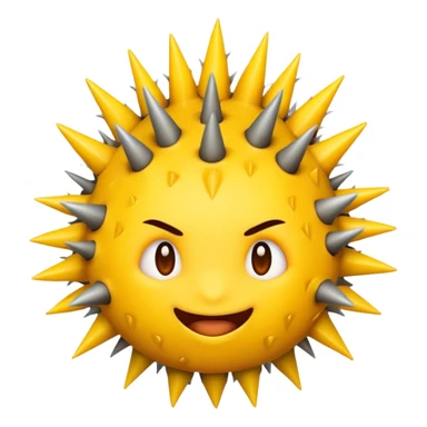 an standard yellow emoji with thorns sticker