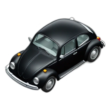 black vw beetle from above driving away sticker