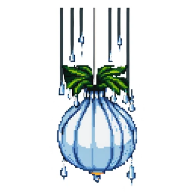 onion under showerhead, water droplets sticker