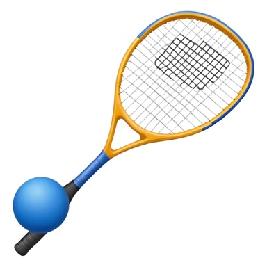 squash racket and blue ball sticker