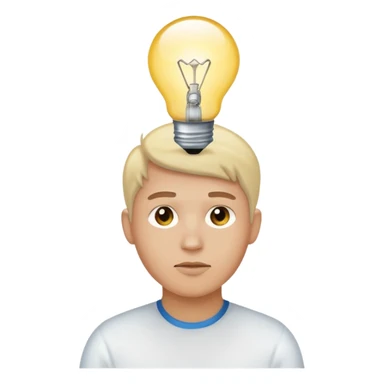 uma pessoa pensando e surge uma boa ideia na lampada sticker