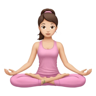 brunette yoga girl light pink clothes n sticker