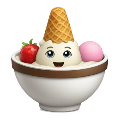 Ice cream in a bowl sticker