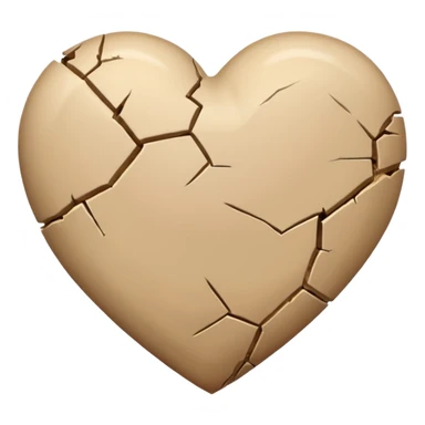 Beige heart with small crack sticker
