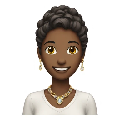 smiling girl with jewelry sticker