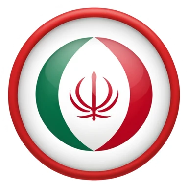 circle iranian flag green white and red  sticker