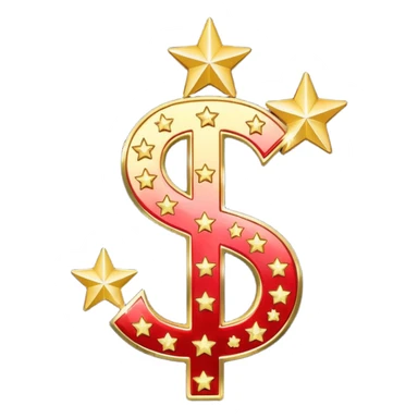 united states dollar sign with stars and hearts and sparkles sticker