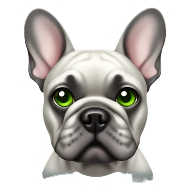 Male French Bulldog dark grey with green eyes and one ear floppy  sticker