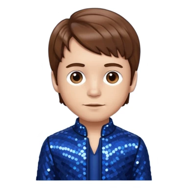 Wee Man from Jackass with brown hair, dark blue sequin outfit sticker