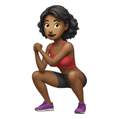 woman doing squat sticker