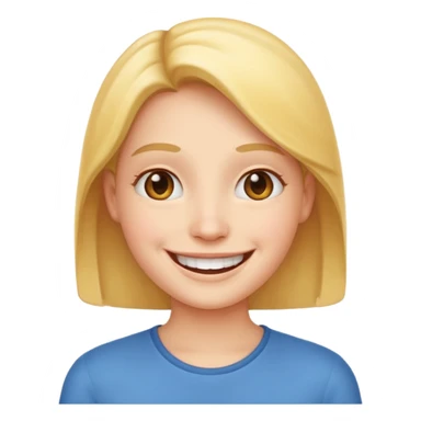 person with a happy face emoji style sticker