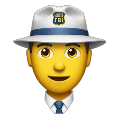 man with yellow "FBI" letters on his cap sticker