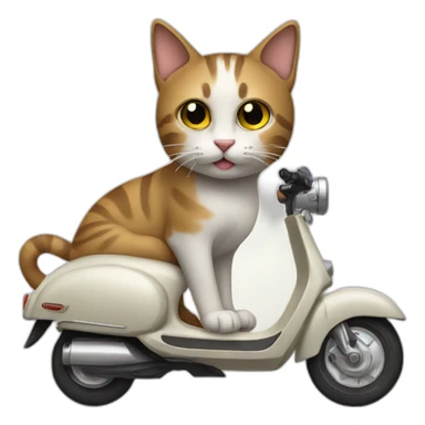 cat on a scooter sticker