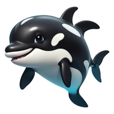 Cinematic Comical orca Portrait Emoji, Head tilted dramatically with an exaggeratedly shocked expression, featuring a sleek black-and-white body with wide, comically expressive eyes full of playful disbelief and animated flippers, Simplified yet hilariously expressive features, highly detailed, glowing with a slightly sassy oceanic glow, high shine, dramatic yet playful, stylized with an air of cheeky marine mischief, soft glowing outline, capturing the essence of a meme-worthy orca that looks ready to make waves with its hilariously dramatic antics! sticker
