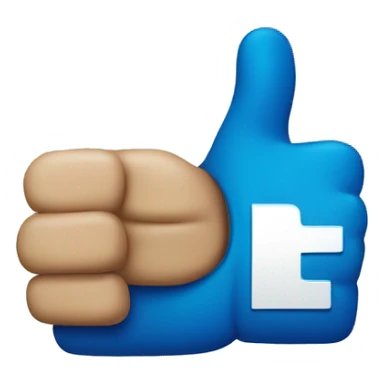 thumbs up on the left side of blue co sticker