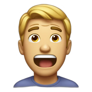 adult male groaning over bad joke sticker