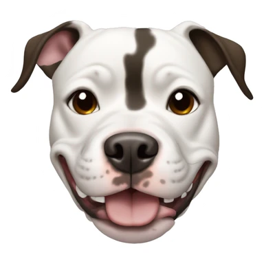 black and white Pit Bull with brown eyes smiling sticker