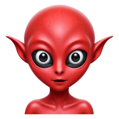red glitter alien sticker
