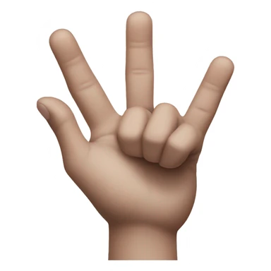 Make the letter W with a hand by crossing the middle and ring finger sticker