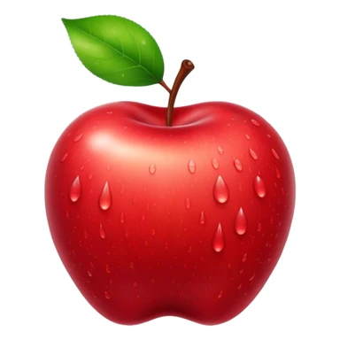Cinematic Realistic Apple Emoji, Fresh and vibrant, with a crisp, red skin glistening with droplets of water. The smooth, shiny surface catches the light, while the green stem adds a natural touch. Soft glowing outline, capturing the essence of health, sweetness, and freshness in a crisp apple! sticker