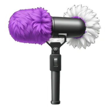 boom fluffy microphone with stick sticker