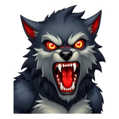 Werewolf with glowing red eyes screaming  sticker