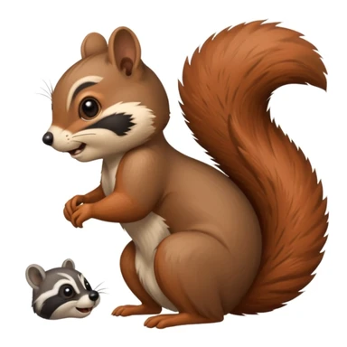 squirrel pulling tail out of raccoon butt sticker