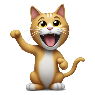 A cat with only one tail, rocking out to music  sticker